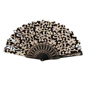 Black and Gold Hand Fan